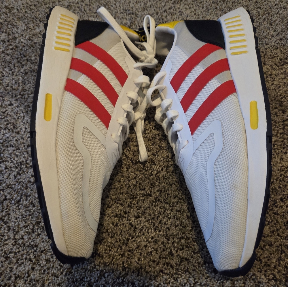 Adidas Men's White Sneakers with Red Stripes - Picture 4 of 5